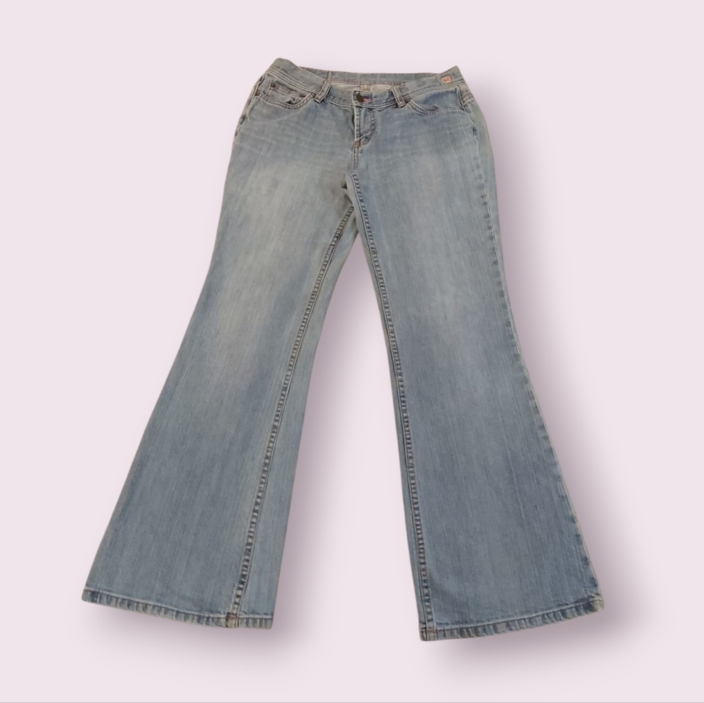 Y2k Vintange Express X2 Denim W 10 Flare Leg Light Wash Jeams Size 8 R